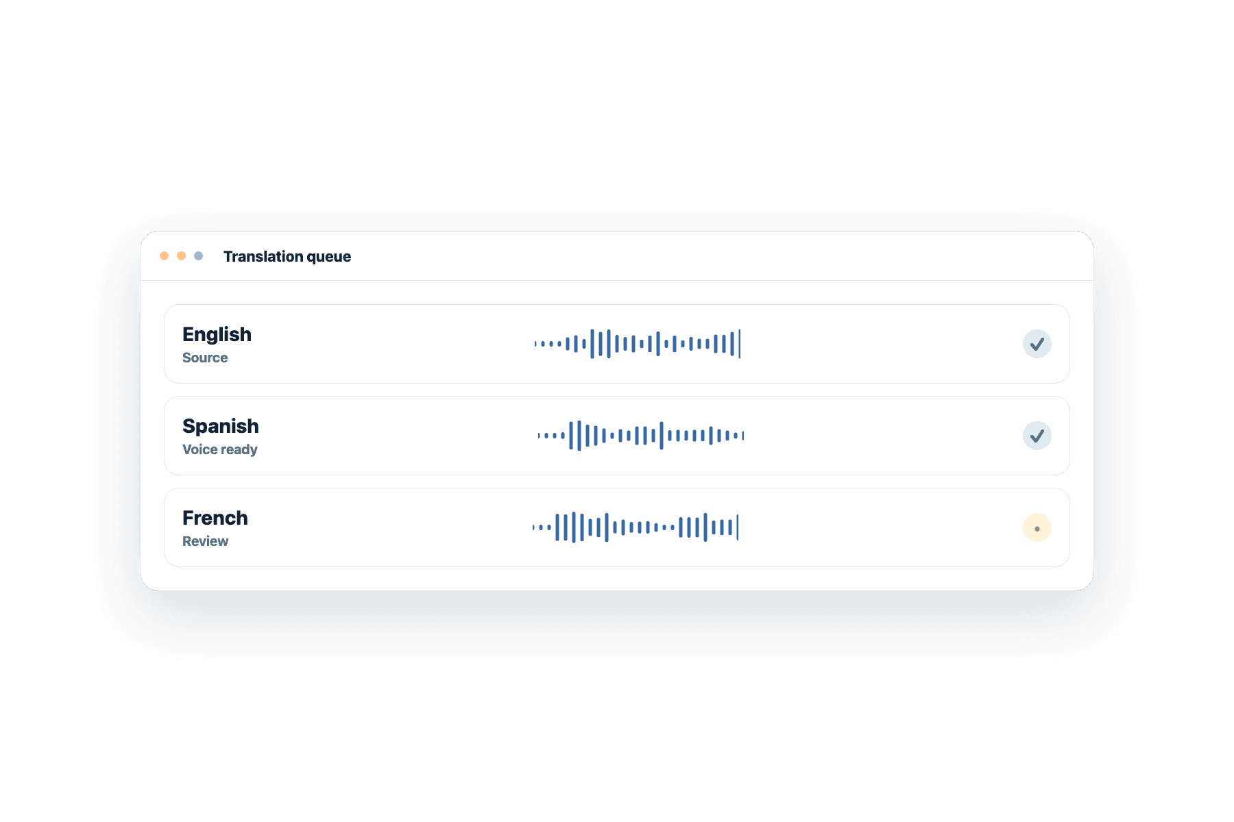 Transcript-to-audio translation